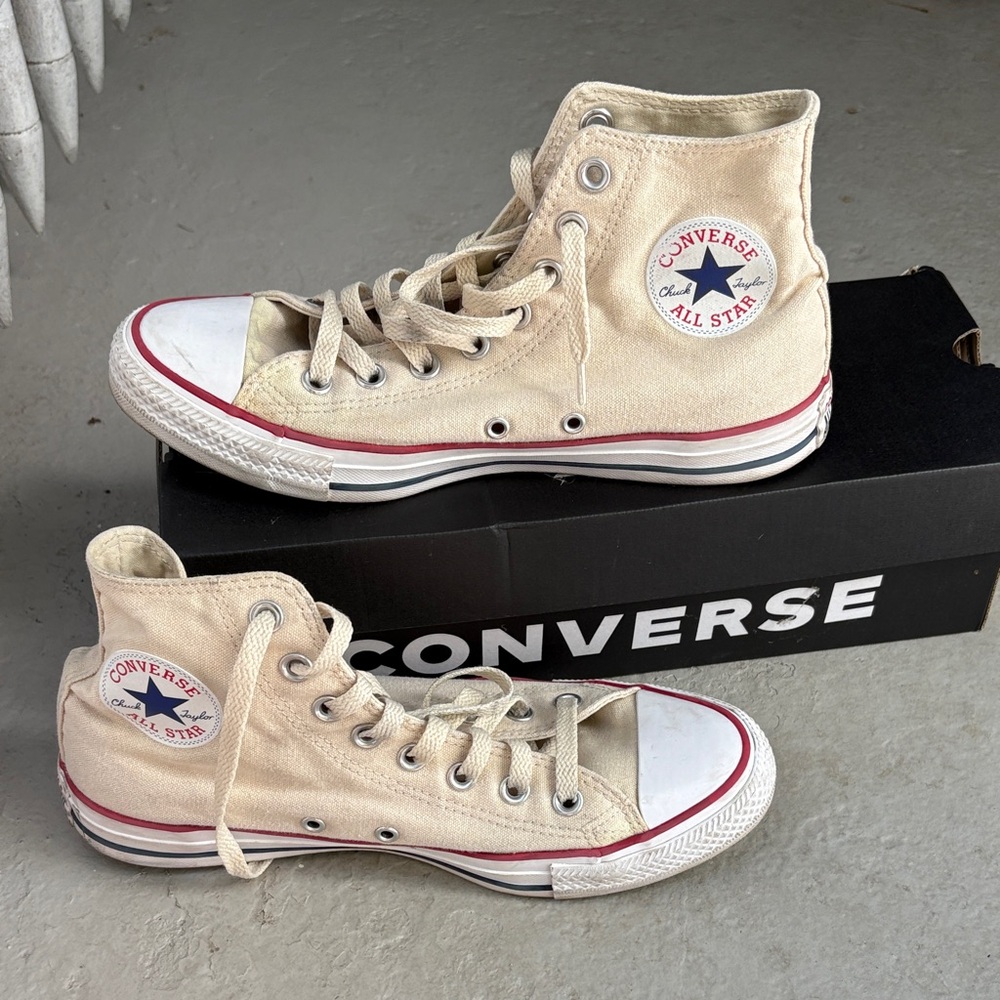 Converse High Top Sneakers in Cream